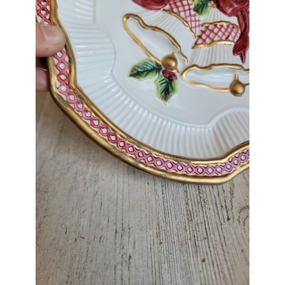 Fitz Floyd holiday bell canape plate‎ vintage xmas ceramic - Picture 4 of 5